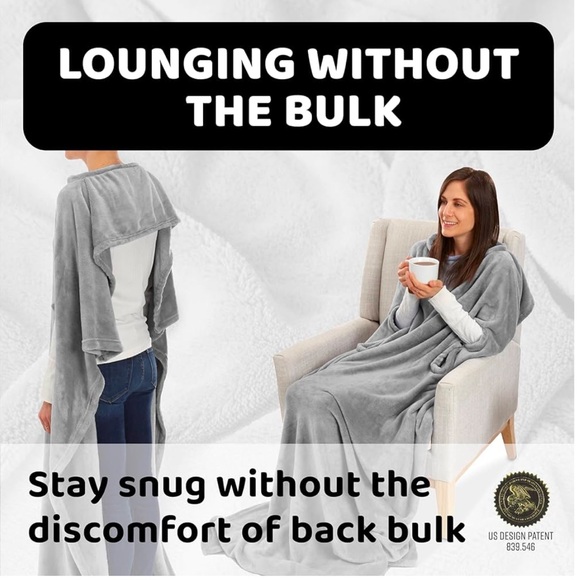 Candy Cane Plush Lounging Blanket/Snuggie - Picture 5 of 5